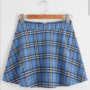 Blue Plaid Skater Skirt 💙🖤